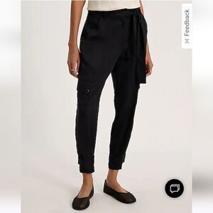 High Waisted Belted Cargo Joggers